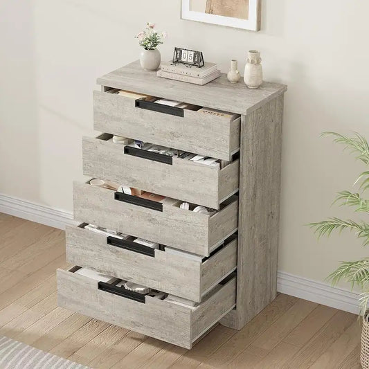 Natural 5 Drawer Dresser for Bedroom, Living Room, Nursery