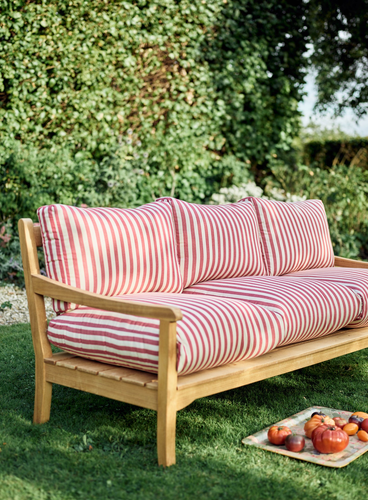 Emerson Garden Sofa, Fine Red Awning Stripe