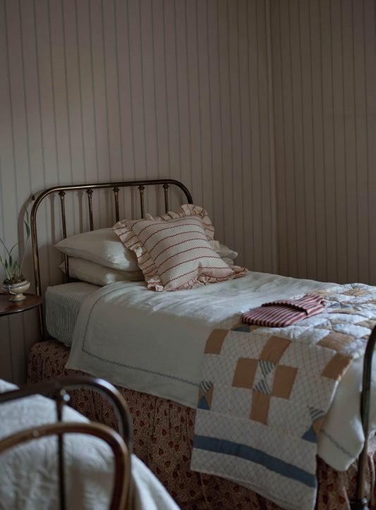 Lambswool Hot Water Bottle, Rust Stripe