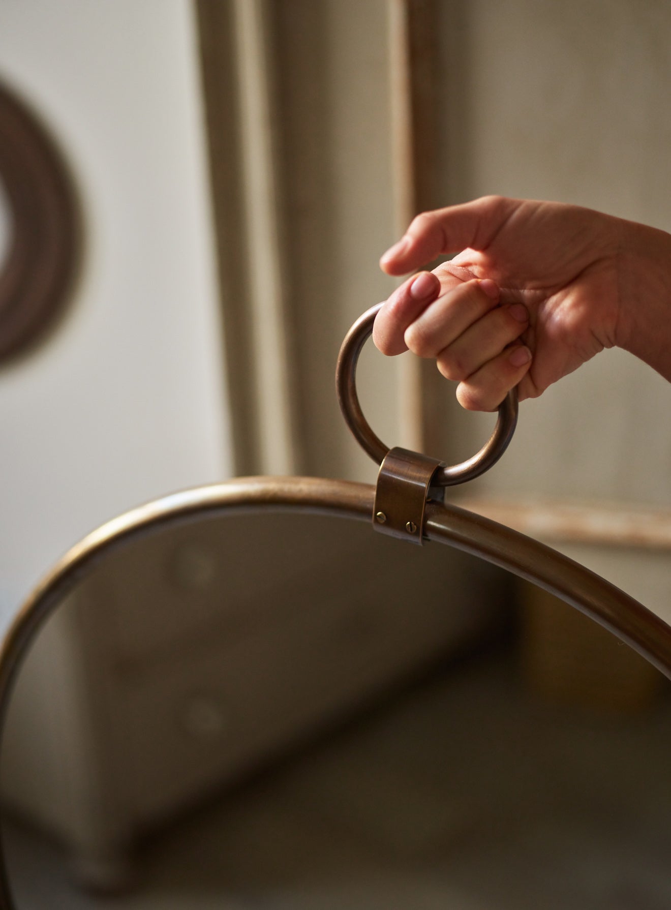 Indar Hanging Mirror, Brass