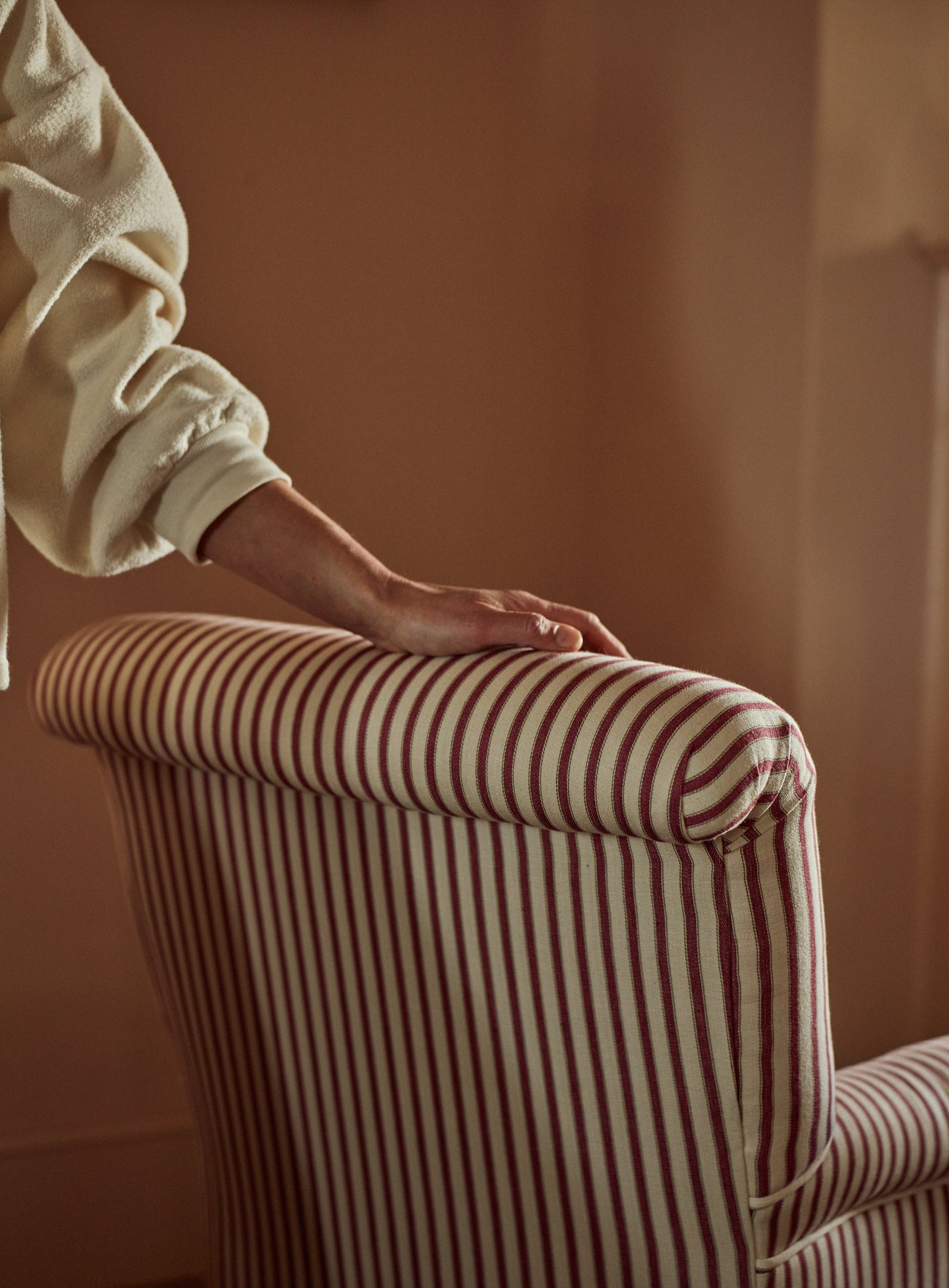 Finley Armchair, Heritage Red Stripe