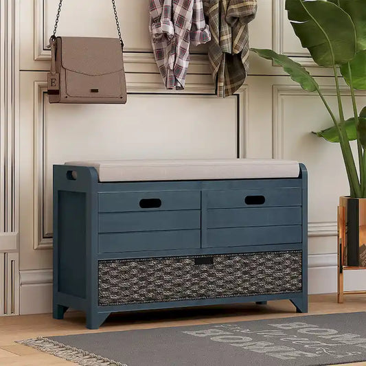 Storage Bench with Removable Basket and 2 Drawers