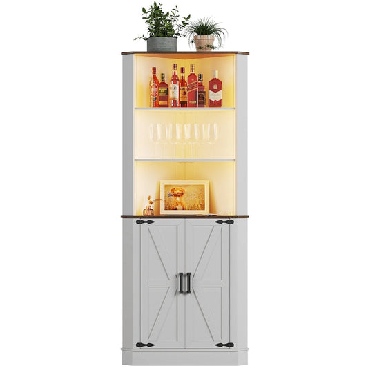 66 Tall Corner Cabinet With Led Light