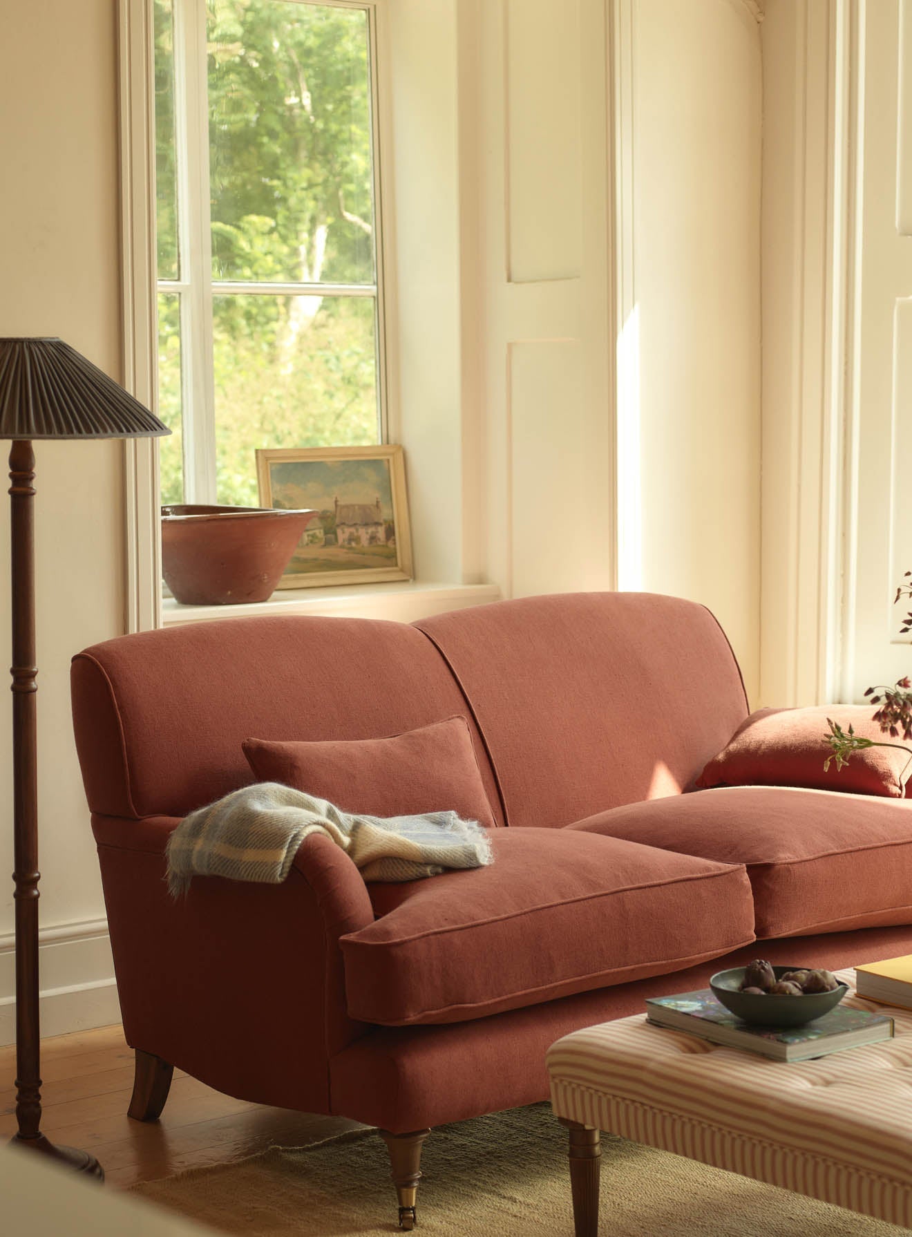 Abington Sofa, Two Seater, Rust Linen