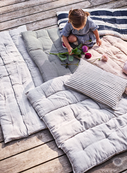 Cotton Mattress, Grey Stripe