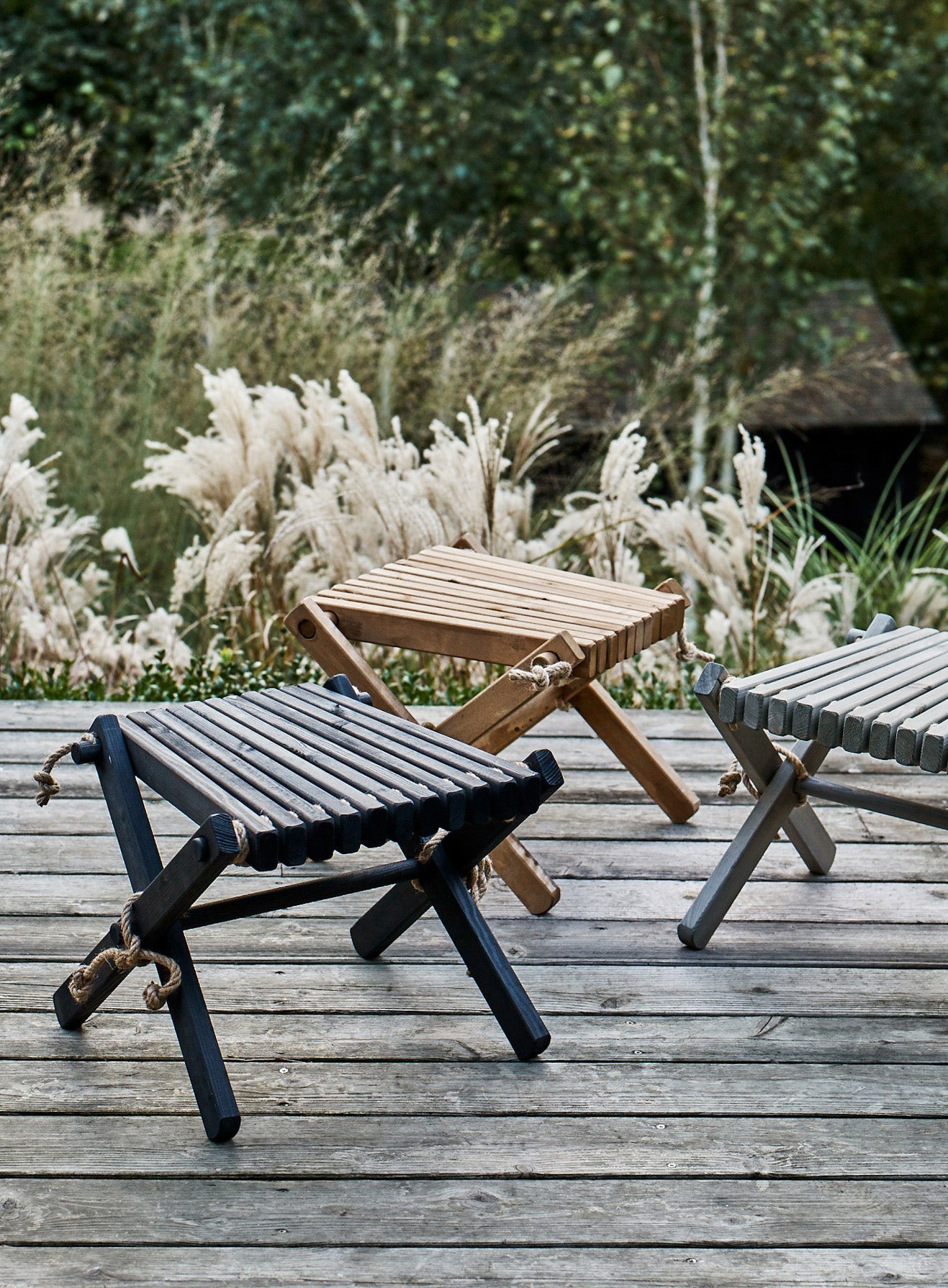 Harmen Outdoor Stool, Black Oiled