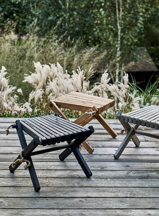 Harmen Outdoor Stool, Black Oiled