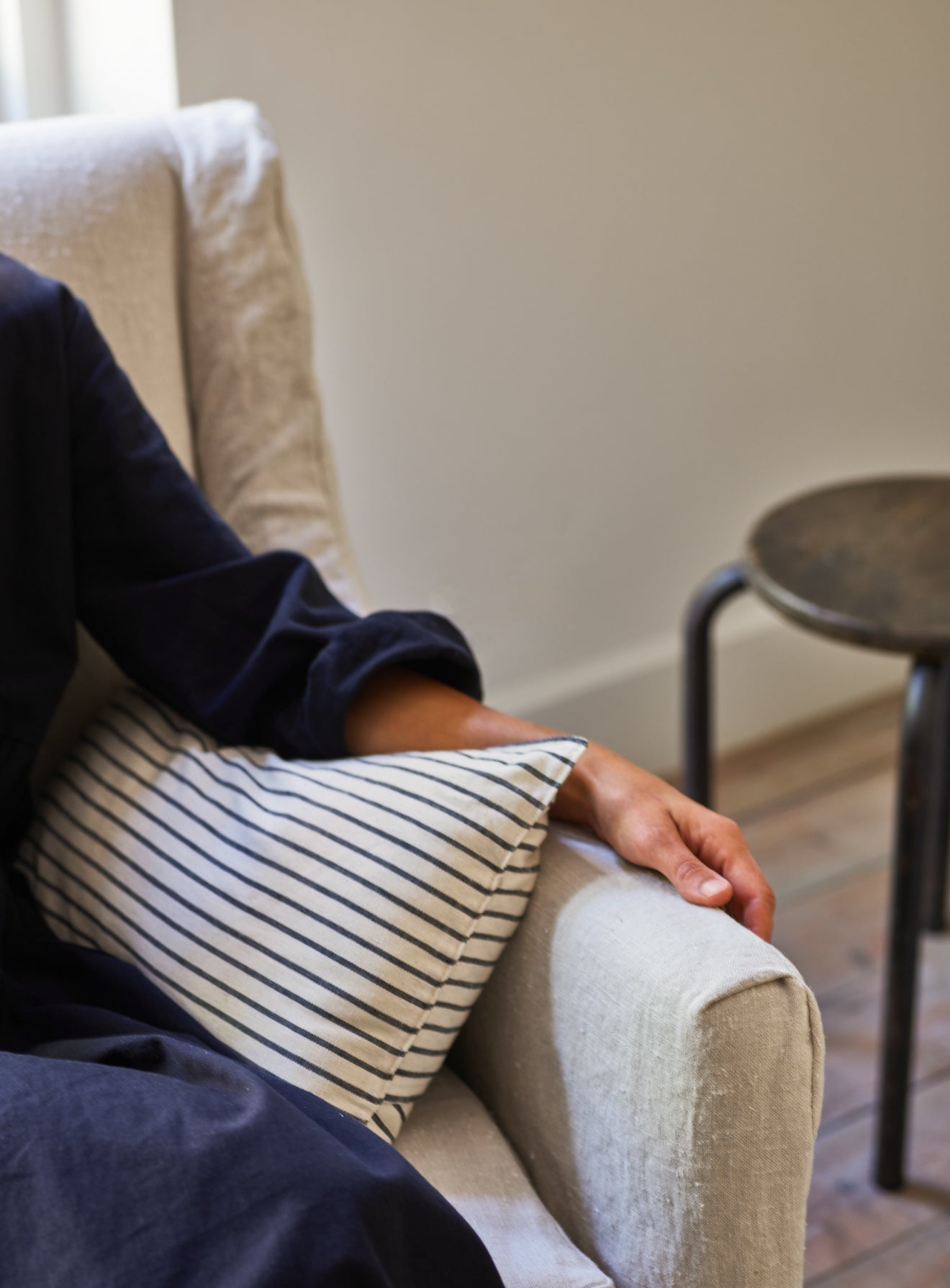 Cotton Cushion Cover, Black Stripe