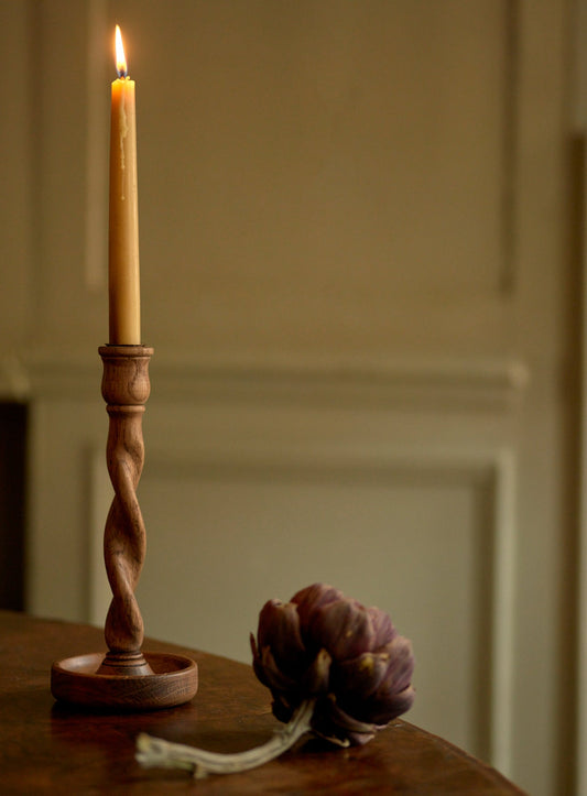 Albert Turned Oak Candlestick