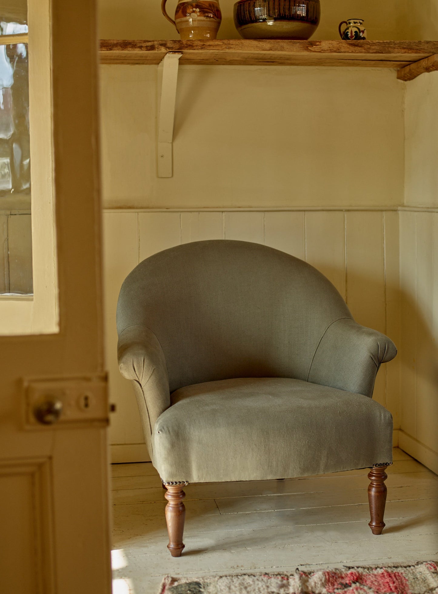 Clandon Armchair, Moss Linen