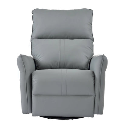 Power 270 Swivel Rocker Recliner Chair with USB Ports, Electric PU Small Recliners for Small Spaces