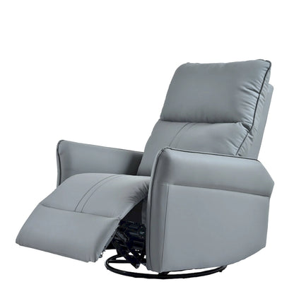 Power 270 Swivel Rocker Recliner Chair with USB Ports, Electric PU Small Recliners for Small Spaces