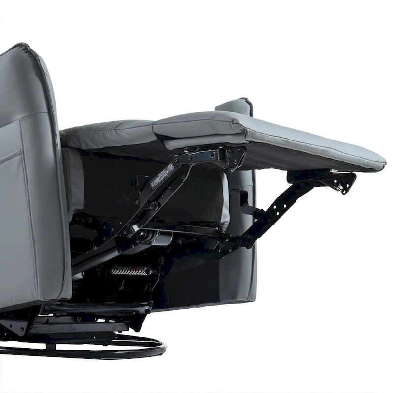 Power 270 Swivel Rocker Recliner Chair with USB Ports, Electric PU Small Recliners for Small Spaces