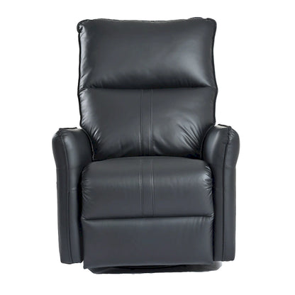 Power 270 Swivel Rocker Recliner Chair with USB Ports, Electric PU Small Recliners for Small Spaces