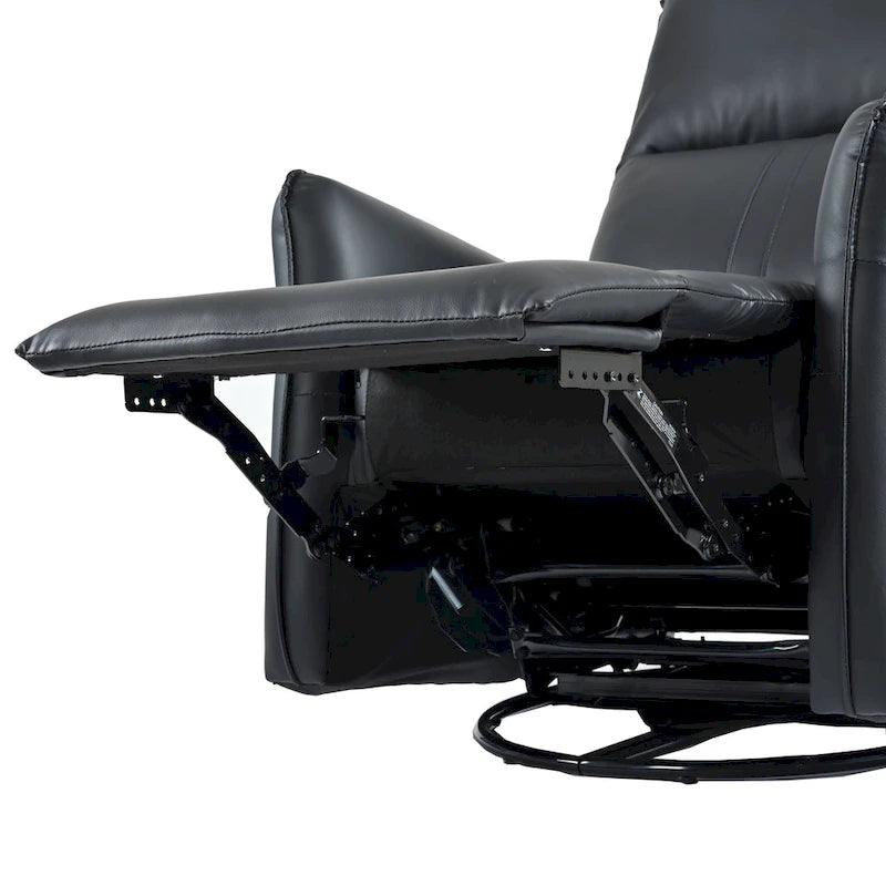 Power 270 Swivel Rocker Recliner Chair with USB Ports, Electric PU Small Recliners for Small Spaces