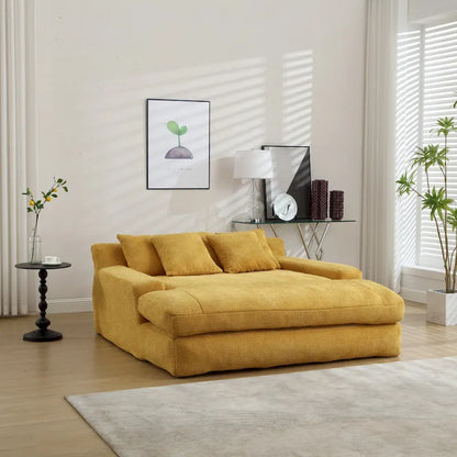 Chenille 2 seater lazy sofa With 5 back pillows