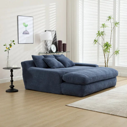 Chenille 2 seater lazy sofa With 5 back pillows