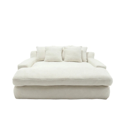 Chenille 2 seater lazy sofa With 5 back pillows