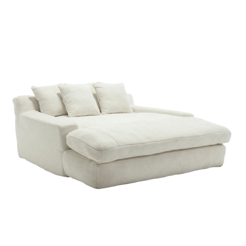Chenille 2 seater lazy sofa With 5 back pillows