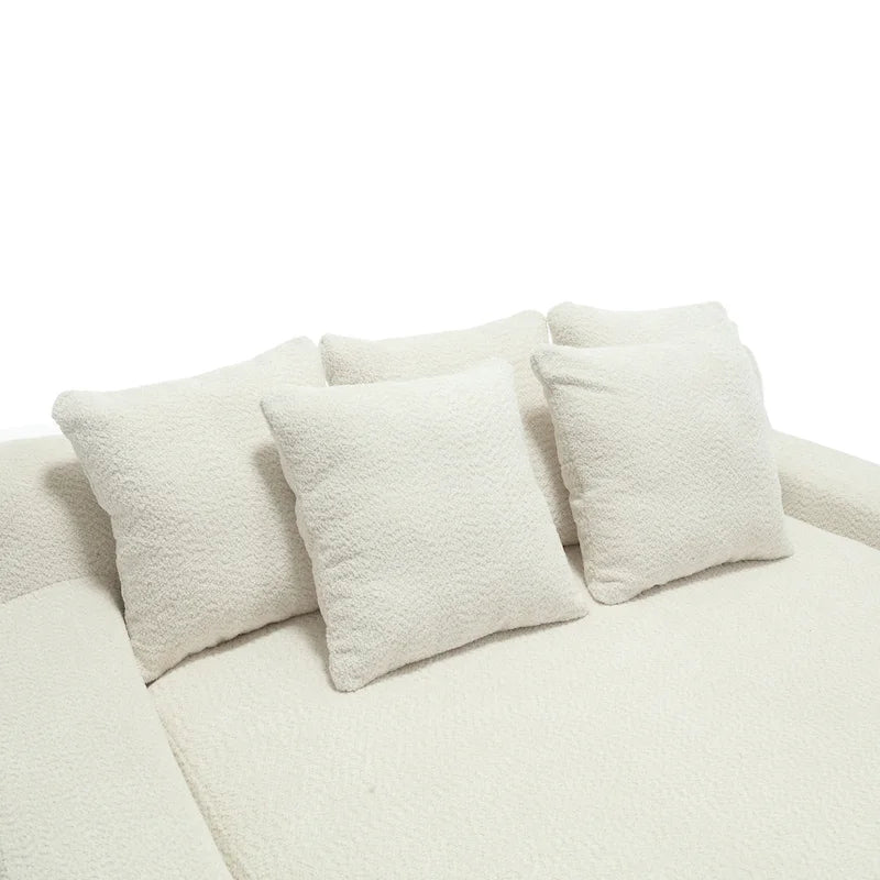 Chenille 2 seater lazy sofa With 5 back pillows