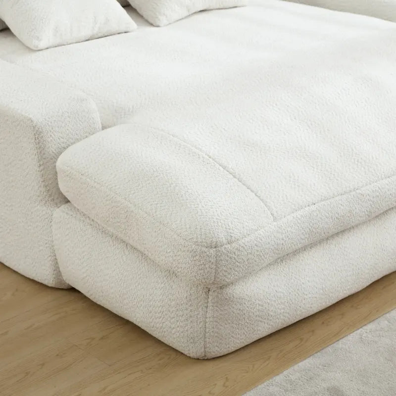 Chenille 2 seater lazy sofa With 5 back pillows