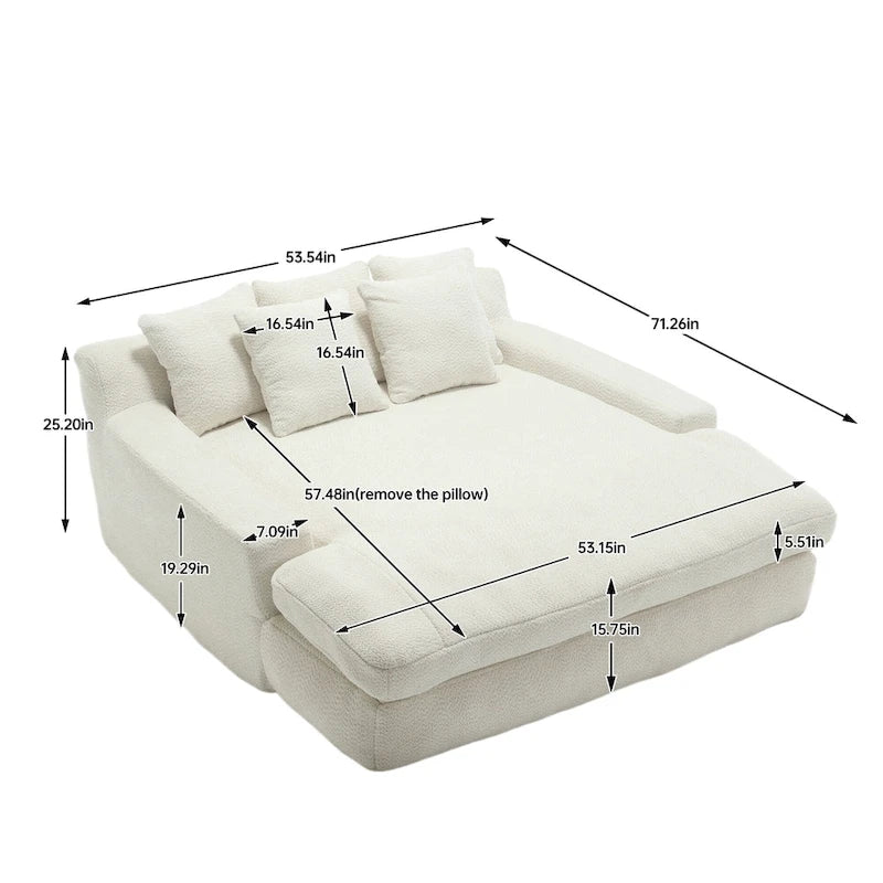 Chenille 2 seater lazy sofa With 5 back pillows