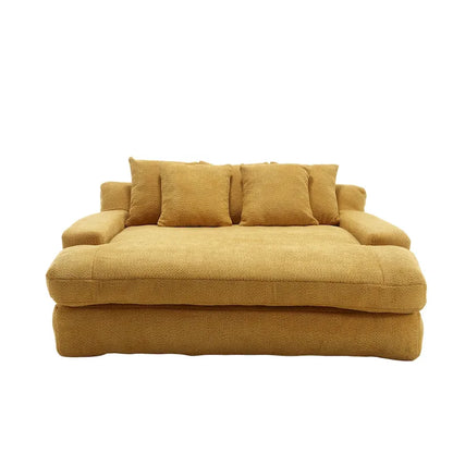 Chenille 2 seater lazy sofa With 5 back pillows