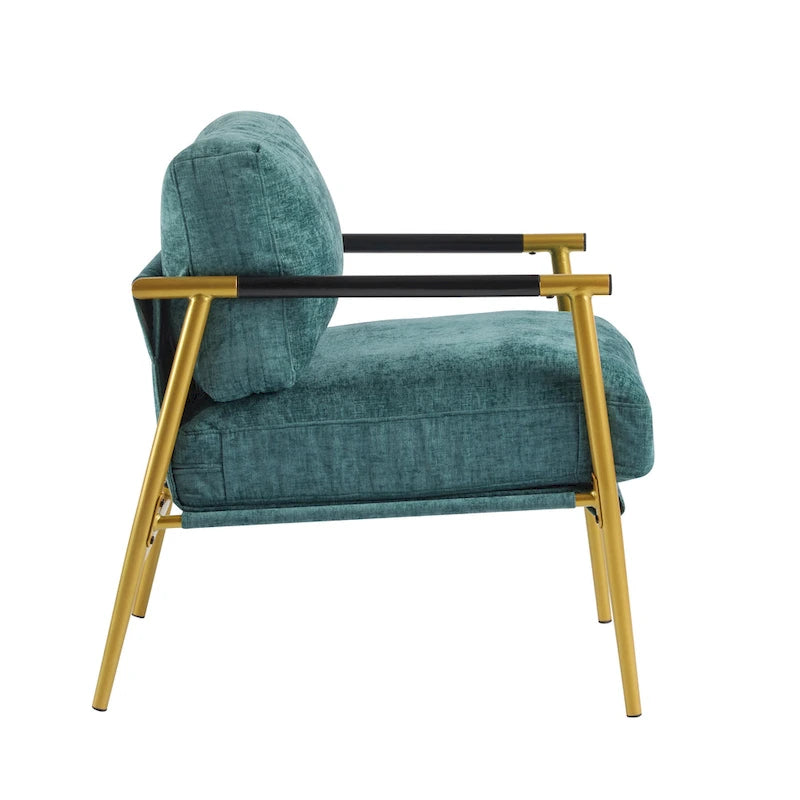 Varsts Modern Upholstered Accent Chair with Wood Frame, Emerald by Christopher Knight Home