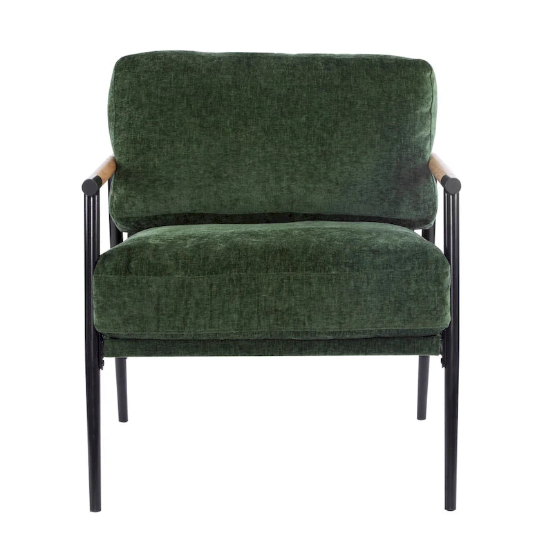 Varsts Modern Upholstered Accent Chair with Wood Frame, Emerald by Christopher Knight Home