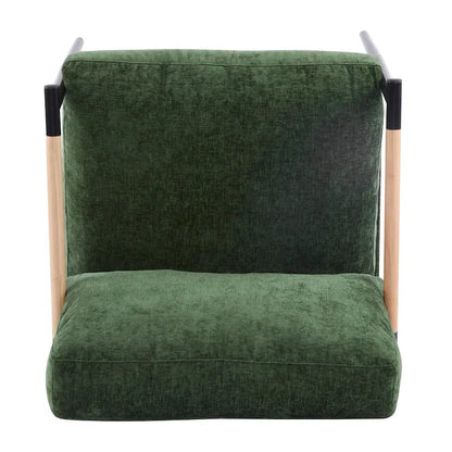 Varsts Modern Upholstered Accent Chair with Wood Frame, Emerald by Christopher Knight Home