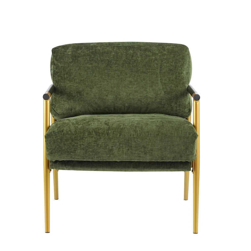 Varsts Modern Upholstered Accent Chair with Wood Frame, Emerald by Christopher Knight Home