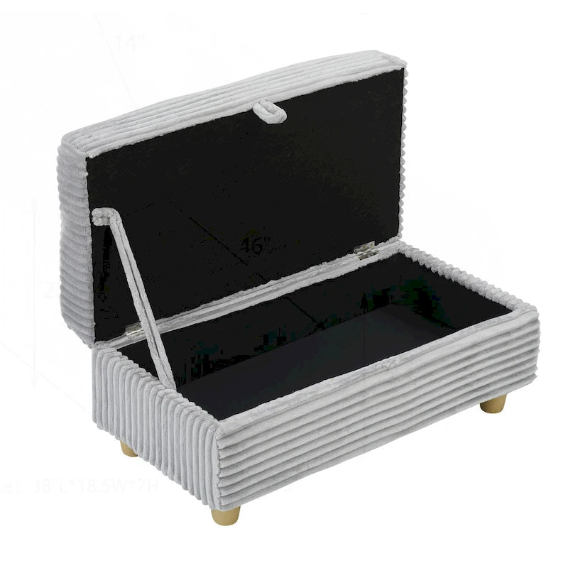 Comfortable Corduroy Sofa with Multiple Pillows and Storage Options