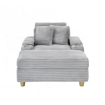 Comfortable Corduroy Sofa with Multiple Pillows and Storage Options