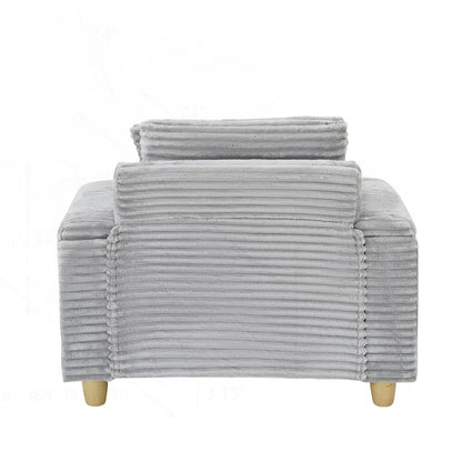 Comfortable Corduroy Sofa with Multiple Pillows and Storage Options