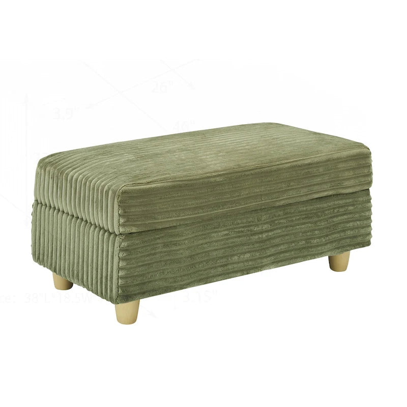 Comfortable Corduroy Sofa with Multiple Pillows and Storage Options