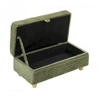 Comfortable Corduroy Sofa with Multiple Pillows and Storage Options