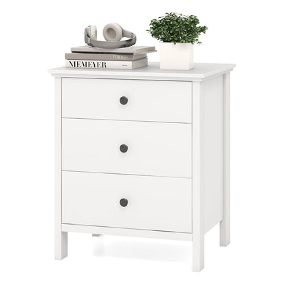 Gymax 3-Drawer Nightstand Wooden Bedside Table Modern Side End Table - See Details