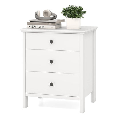 Gymax 3-Drawer Nightstand Wooden Bedside Table Modern Side End Table - See Details