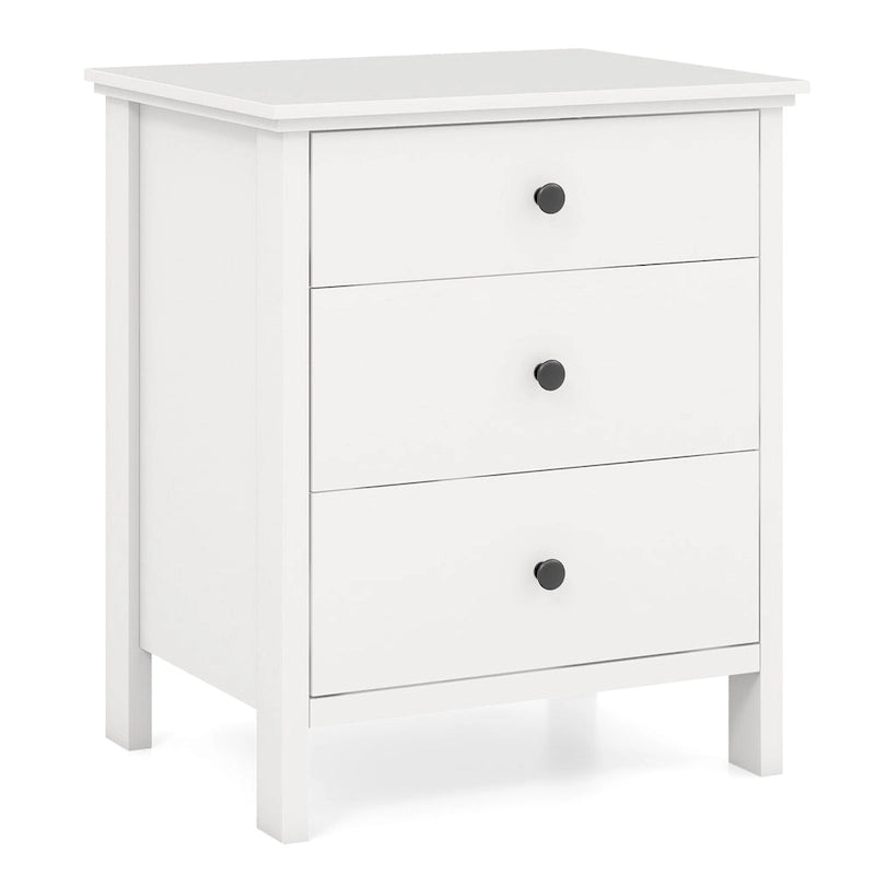 Gymax 3-Drawer Nightstand Wooden Bedside Table Modern Side End Table - See Details