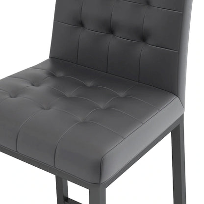 Modern High Bar Stools Set of 2, Kitchen Stool Island with PU Backrest, Gaming Chair with Metal Legs and Footstool