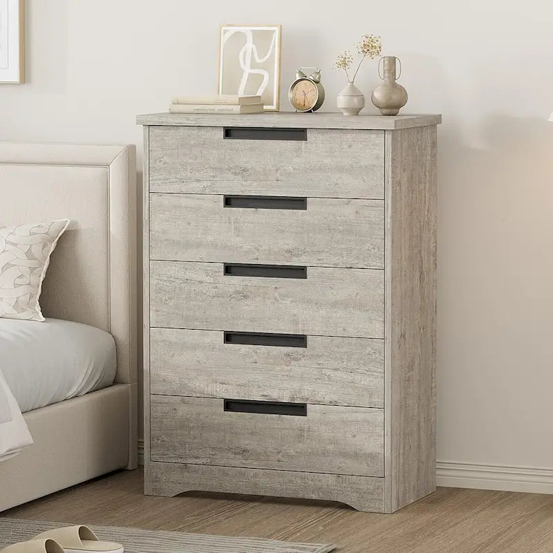 Natural 5 Drawer Dresser for Bedroom, Living Room, Nursery