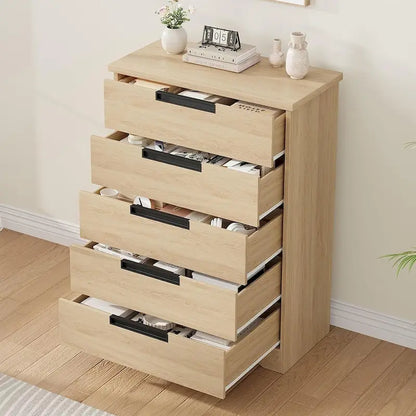 Natural 5 Drawer Dresser for Bedroom, Living Room, Nursery