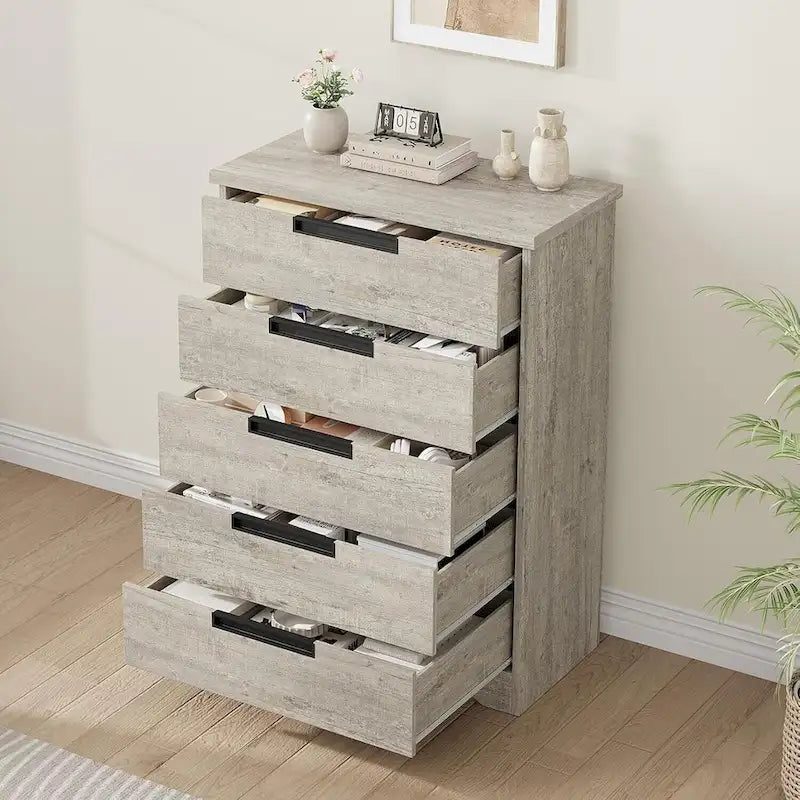 Natural 5 Drawer Dresser for Bedroom, Living Room, Nursery