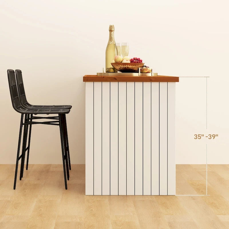 Rattan Counter Height Bar Stools Set of 2, 26 Wicker Barstools with Back, Modern Bar Chairs for Kitchen Island, Black