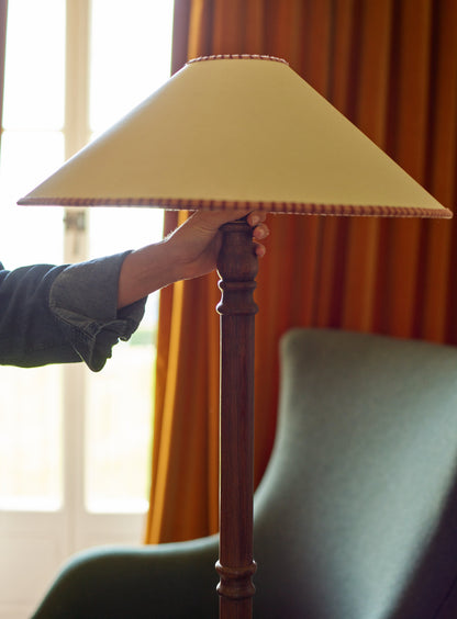 Arlo Card Lampshade, Large, Pink Stripe Trim