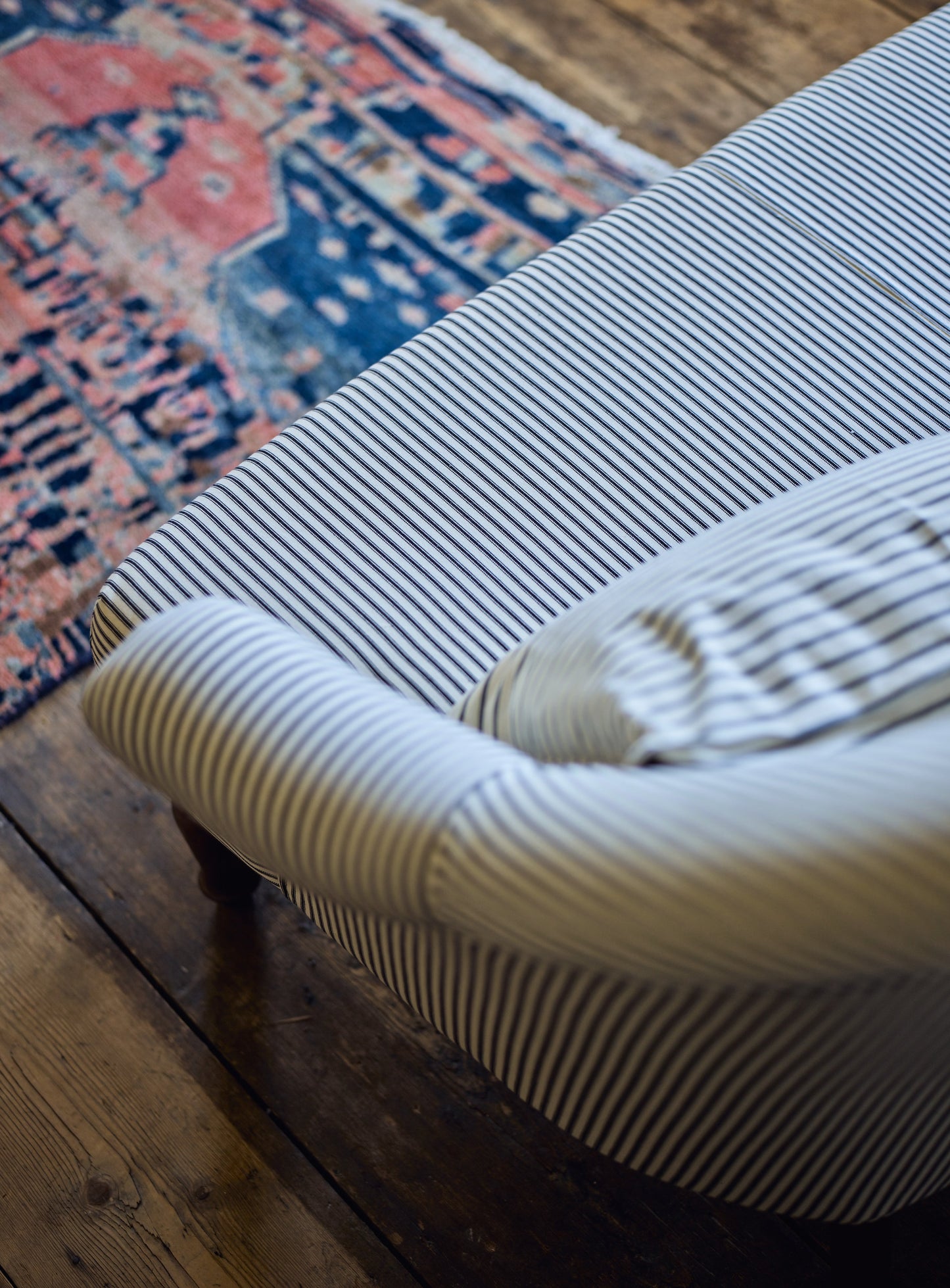 Clandon Sofa, Black Ticking Stripe