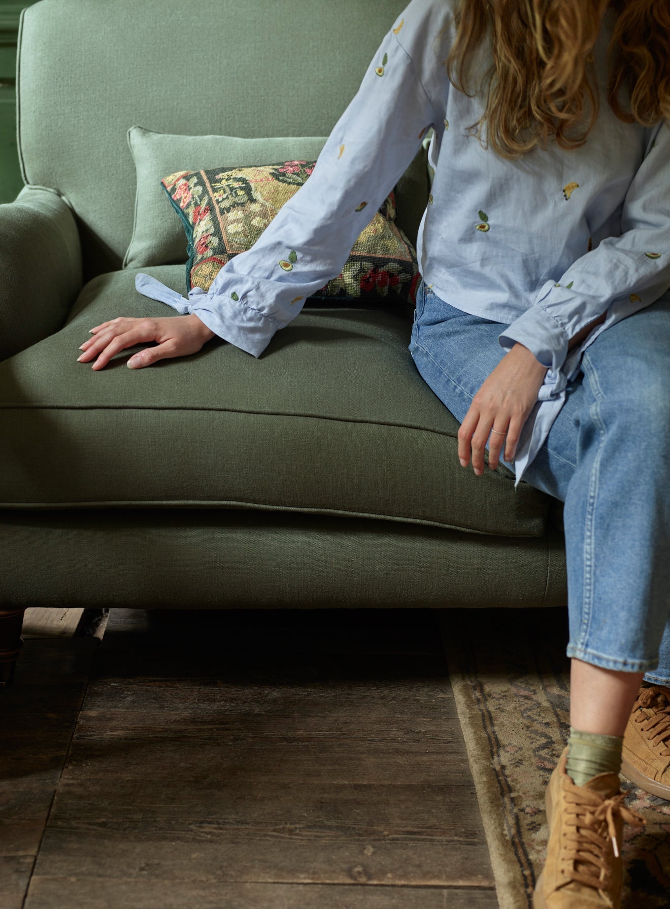 Abington Sofa, Two Seater, Moss Linen