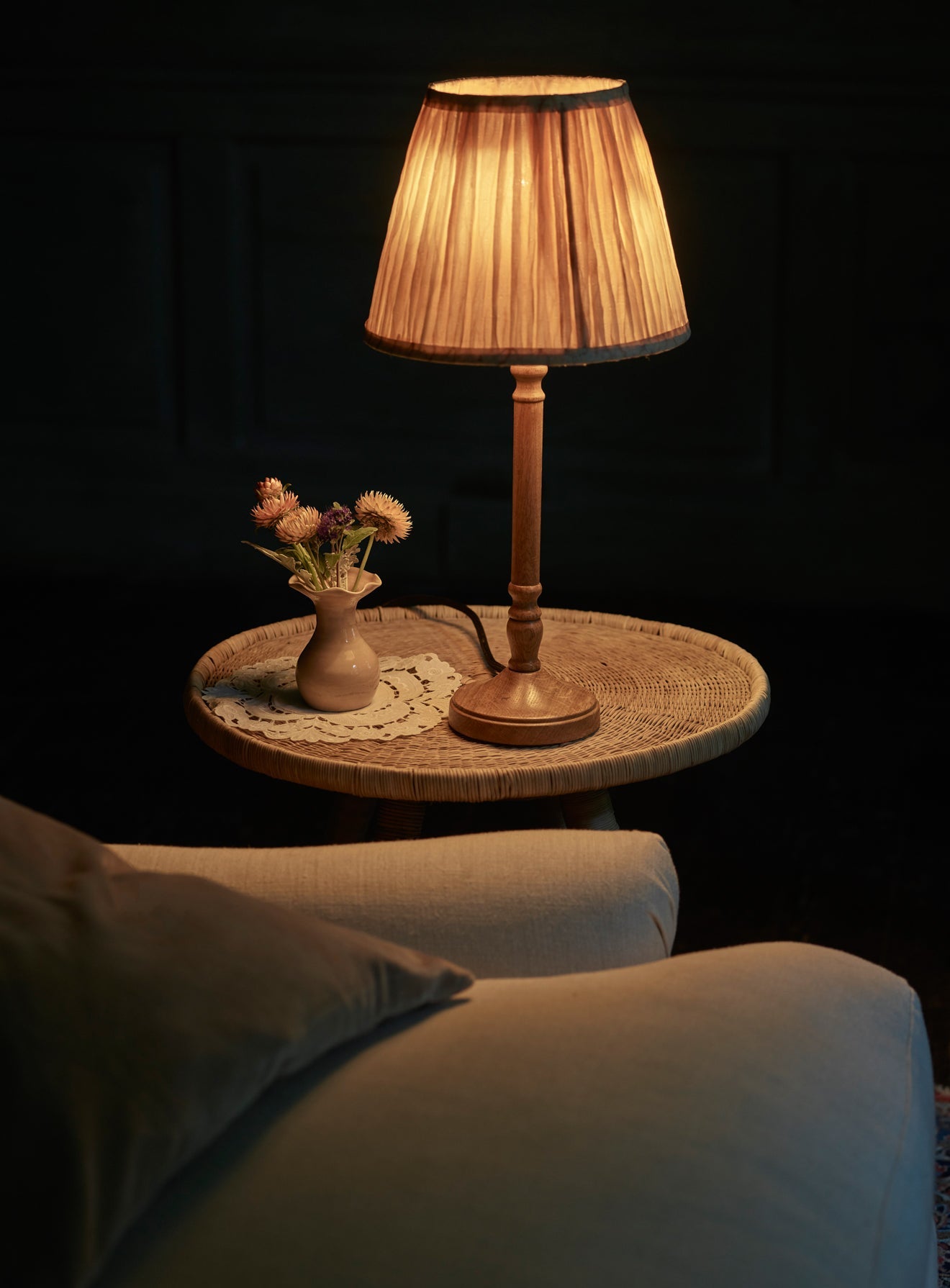 Shibori Silk Lampshade, Medium