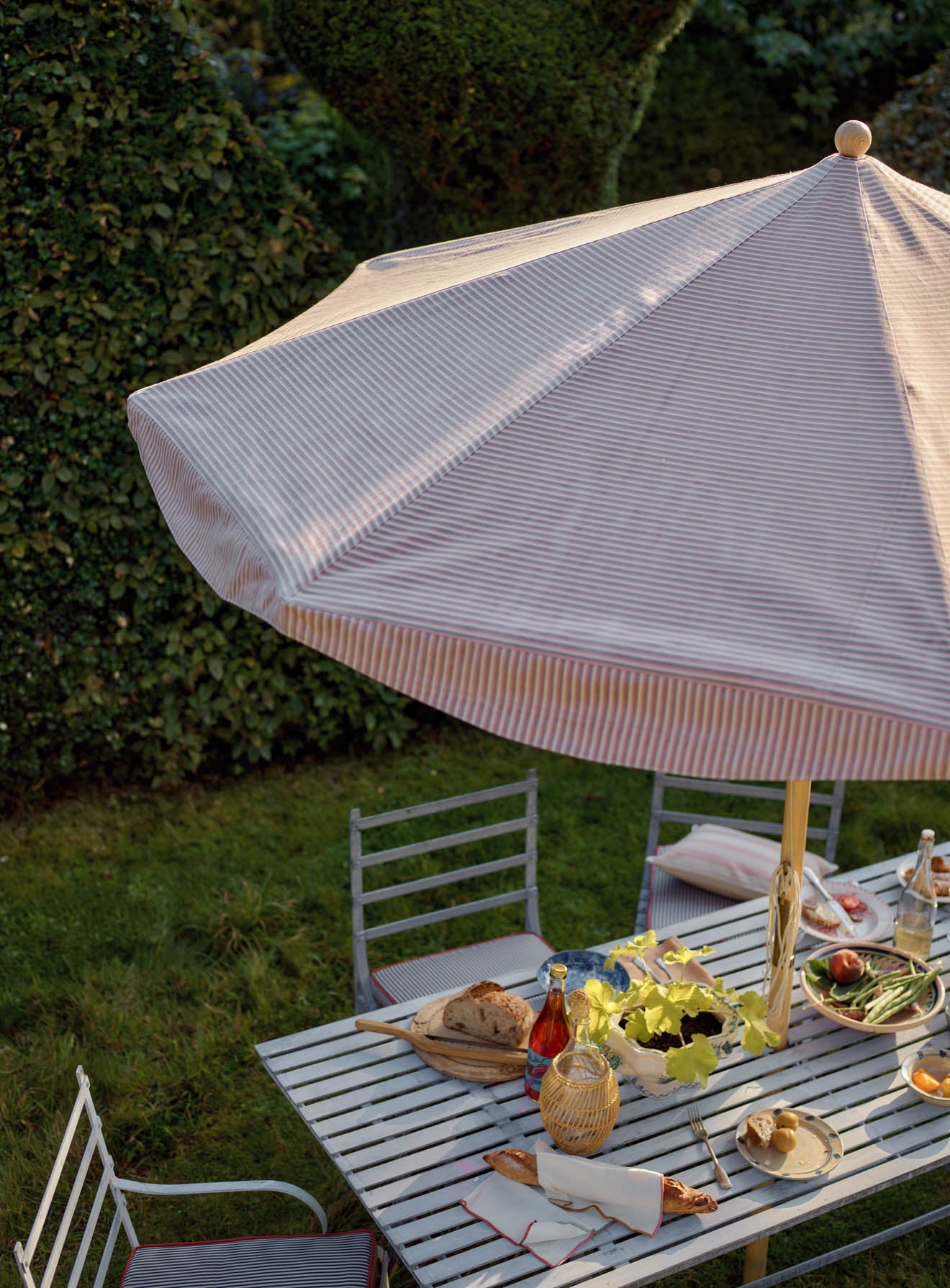 Polperro Parasol, Pink Stripe