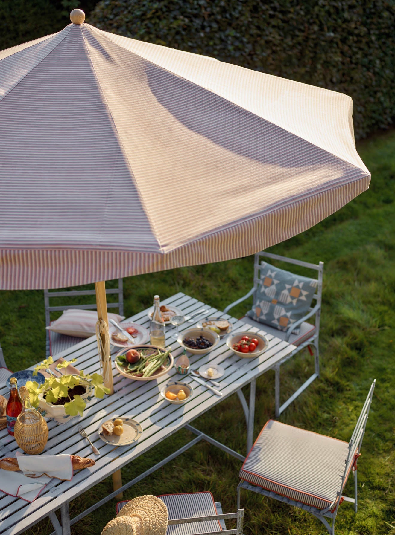 Polperro Parasol, Pink Stripe